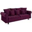 BIGSOFA in Samt Dunkelrot  - Schwarz/Dunkelrot, Design, Holz/Textil (248/96/95cm) - Carryhome