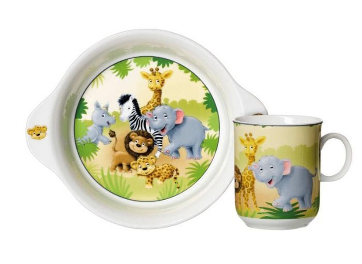 SCHALE Afrikatiere   - Gelb/Weiß, KONVENTIONELL, Keramik (21,5/17,5/5cm) - Ritzenhoff Breker