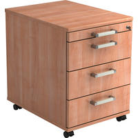 ROLLCONTAINER Nussbaumfarben  - Nussbaumfarben/Alufarben, KONVENTIONELL, Holzwerkstoff/Kunststoff (42,8/59/56cm) - Venda