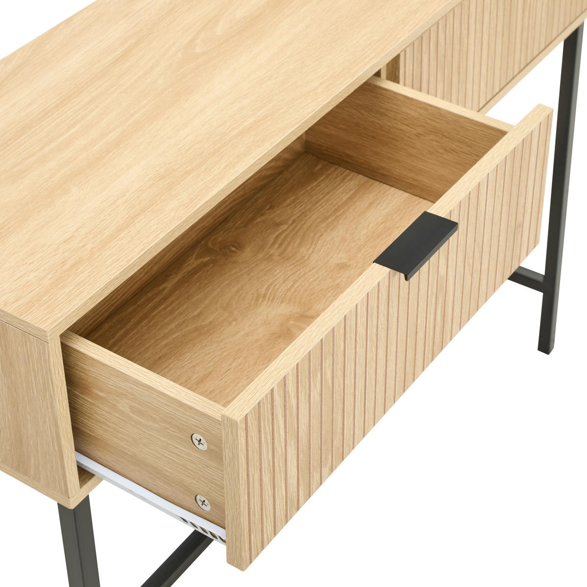 KONSOLENTISCH in Metall, Holzwerkstoff   100/74,5/30 cm  - Schwarz/Naturfarben, Natur, Holzwerkstoff/Metall (100/74,5/30cm) - MID.YOU