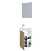 GÄSTEBAD - Honigeiche/Weiss, Modern, Glas/Keramik (40cm) - MID.YOU