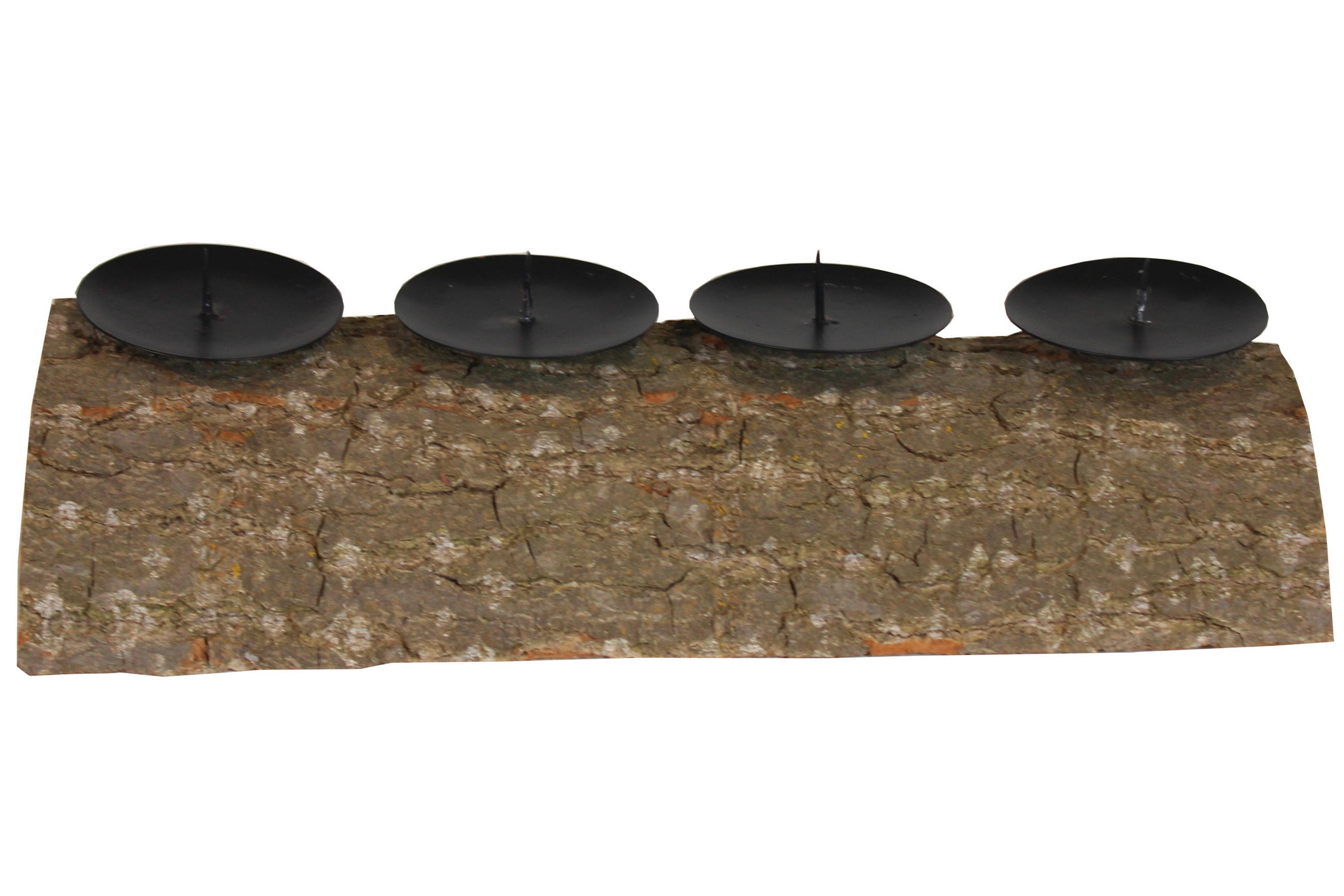 KERZENHALTER - Schwarz, Natur, Holz/Metall (39/17/6cm) - X-Mas