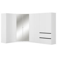 HÖRNGARDEROB 208/197/298 cm  - vit/kromfärg, Modern, trämaterial (208/197/298cm) - Rauch Möbel