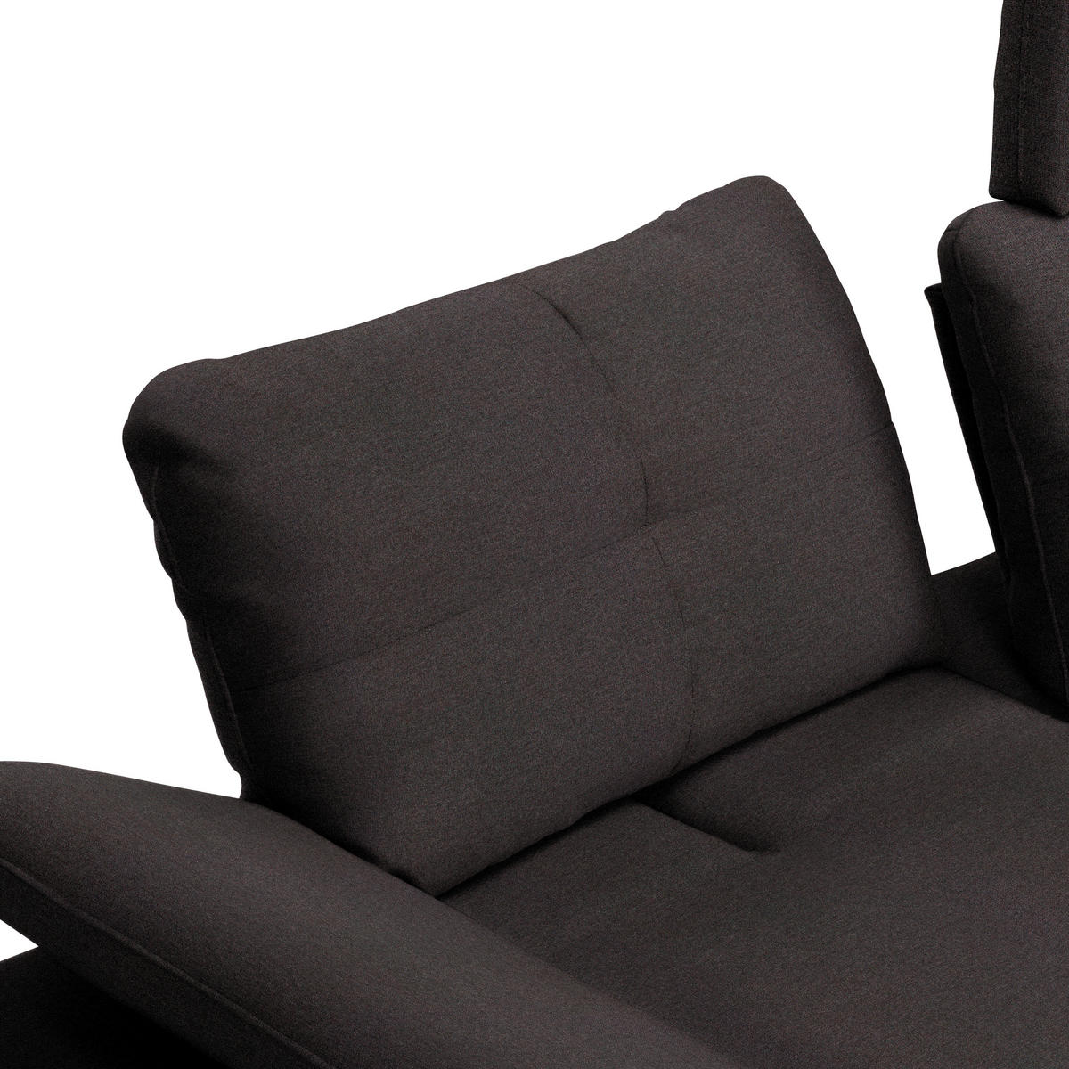 ECKSOFA in Webstoff Schwarz  301/179 cm  - Schwarz, Design, Textil/Metall (301/179cm) - Chilliano