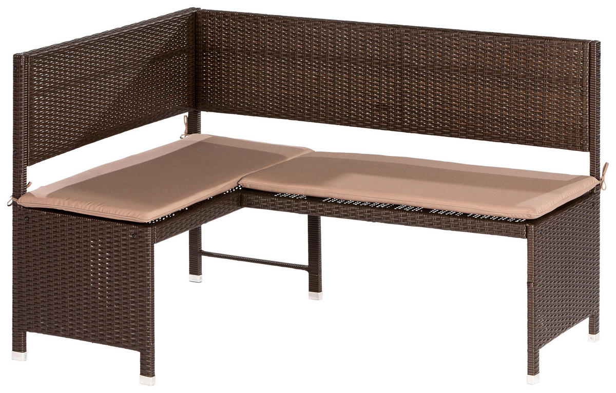 GARTENBANK  in Braun  - Beige/Braun, KONVENTIONELL, Kunststoff/Textil (100/148cm) - Gardenson