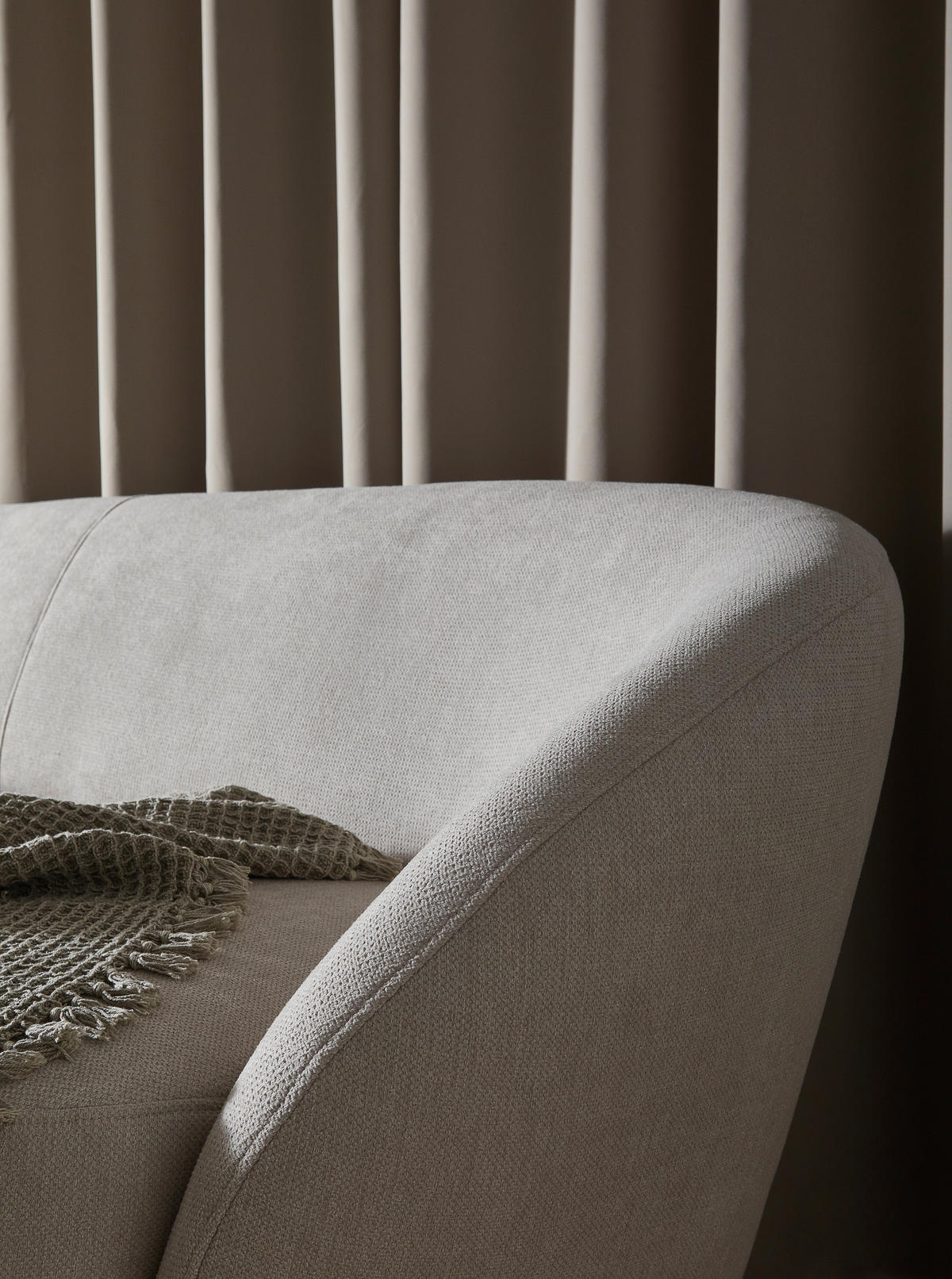 BIGSOFA in Flachgewebe Beige  - Beige/Schwarz, Design, Kunststoff/Textil (245/81/120cm) - Ambia Home