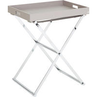 BEISTELLTISCH Grau, Chromfarben rechteckig  - Chromfarben/Grau, Basics, Kunststoff/Metall (66/68/47cm) - Joop!