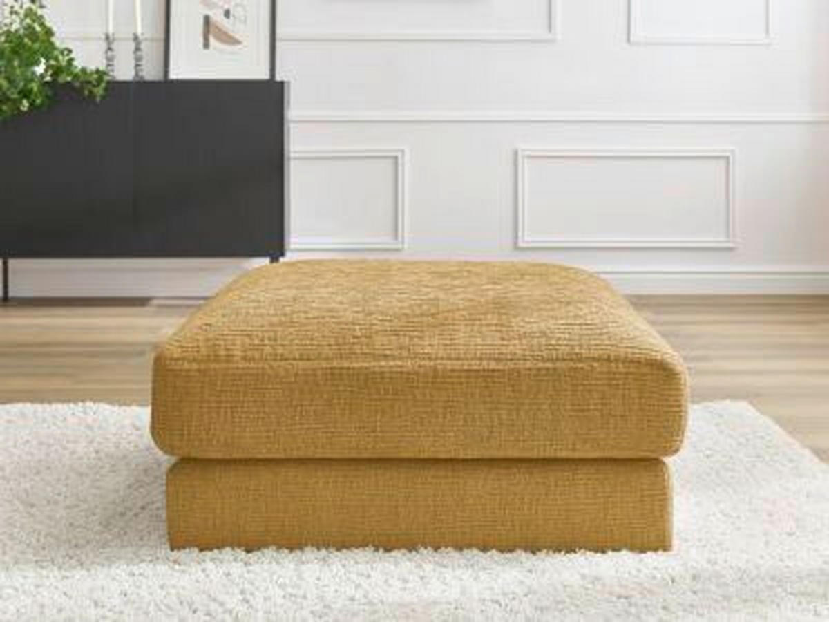 HOCKER LEONARD Struktur Gelb  - Gelb/Schwarz, MODERN, Kunststoff/Textil (86/43/86cm)