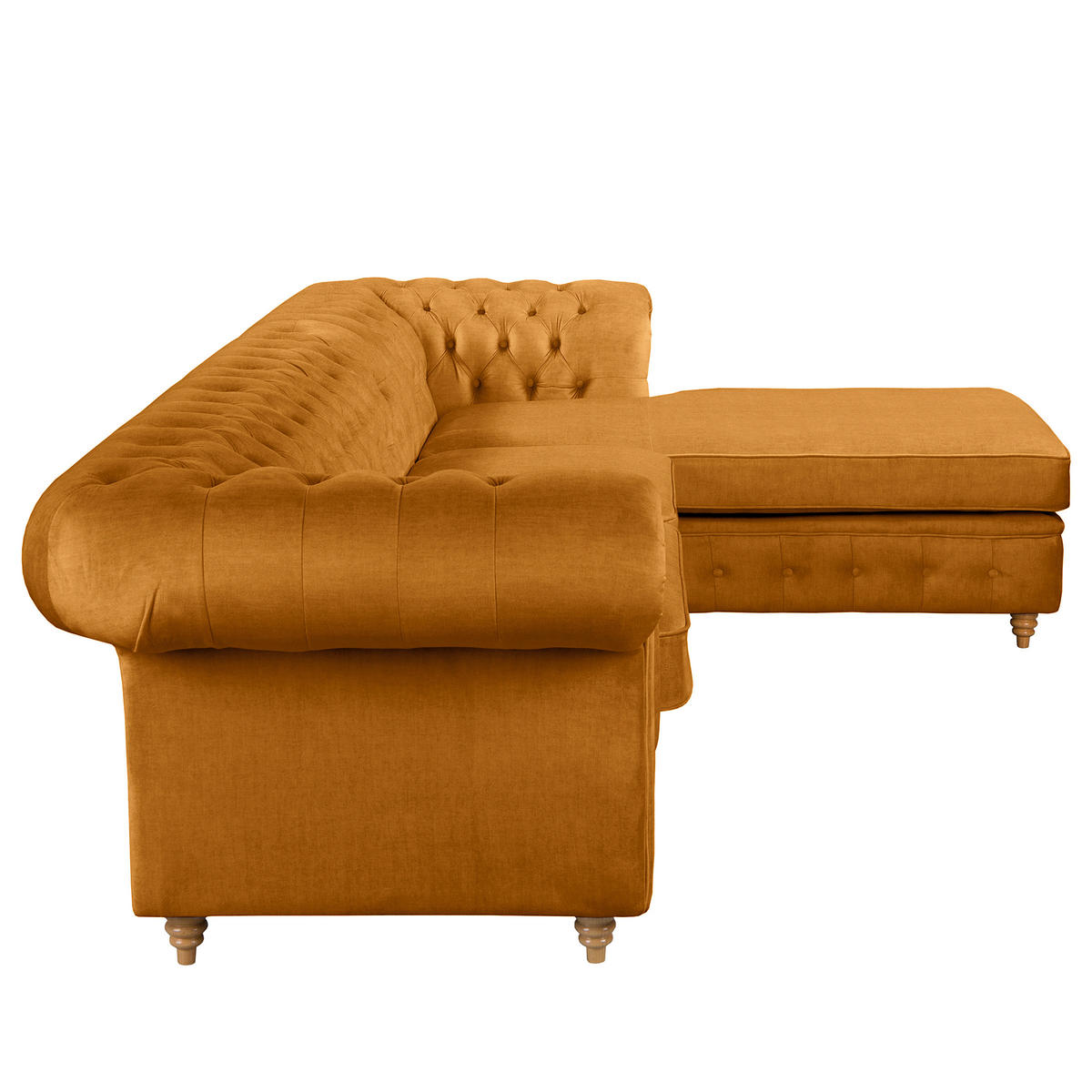 ECKSOFA Laura Bernsteinfarben Mikrofaser  - Bernsteinfarben/Creme, Design, Holz/Textil (284/182cm) - P & B