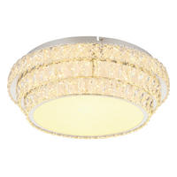 LED-DECKENLEUCHTE  50/15,5 cm    - Klar/Chromfarben, Lifestyle, Kunststoff/Metall (50/15,5cm) - Globo