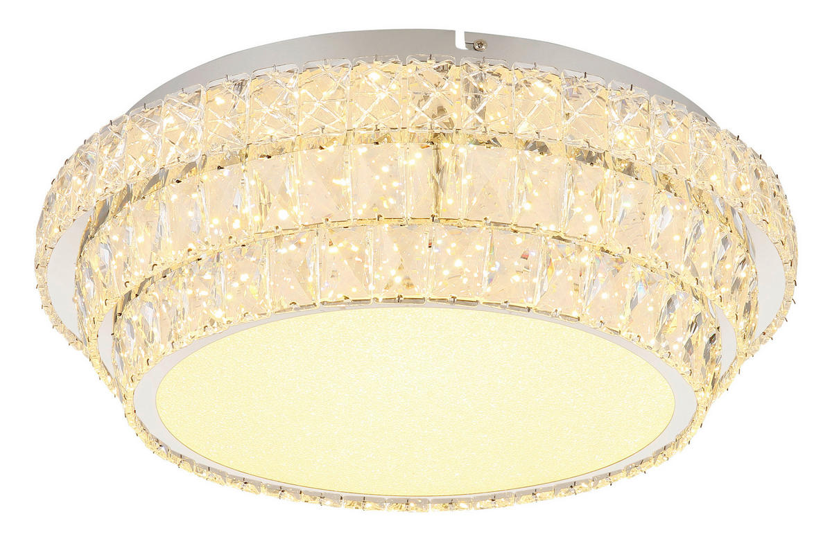 LED-DECKENLEUCHTE  50/15,5 cm    - Klar/Chromfarben, Lifestyle, Kunststoff/Metall (50/15,5cm) - Globo