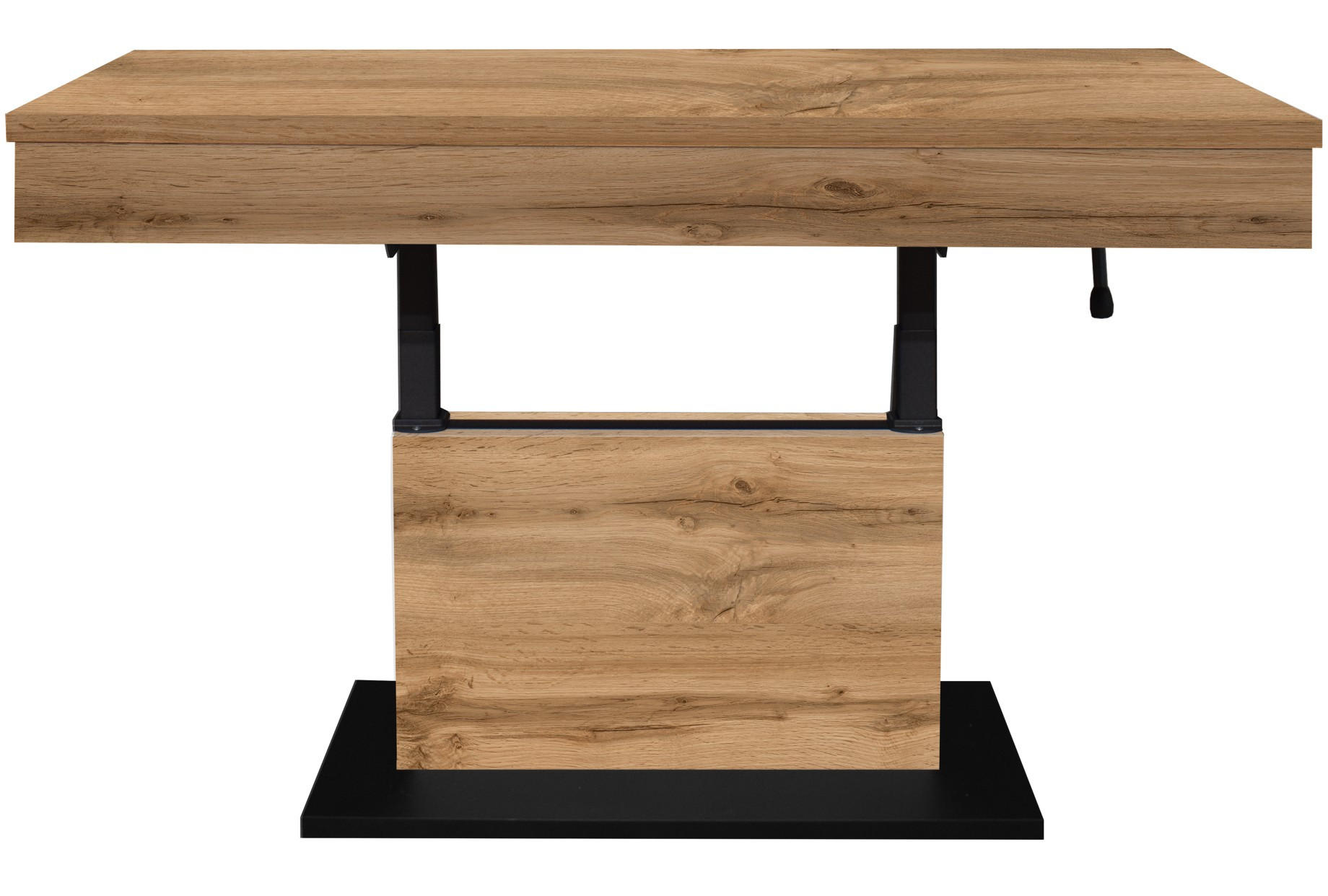 COUCHTISCH in Metall, Holzwerkstoff  - Eiche Wotan/Schwarz, Design, Holzwerkstoff/Metall (110/58-77/60cm) - MID.YOU