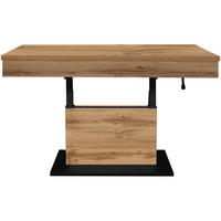 COUCHTISCH Lift Couchtisch rechteckig Schwarz, Eiche Wotan  - Eiche Wotan/Schwarz, Design, Holzwerkstoff/Metall (110/58-77/60cm) - MID.YOU