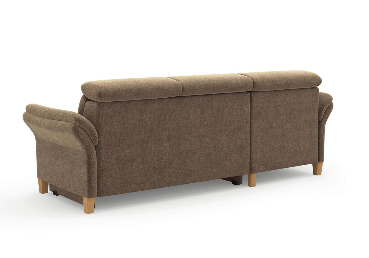 ECKSOFA GLENDALE E Hellbraun Flachgewebe  - Hellbraun/Eichefarben, KONVENTIONELL, Holz/Textil (166/253cm) - Sit & More