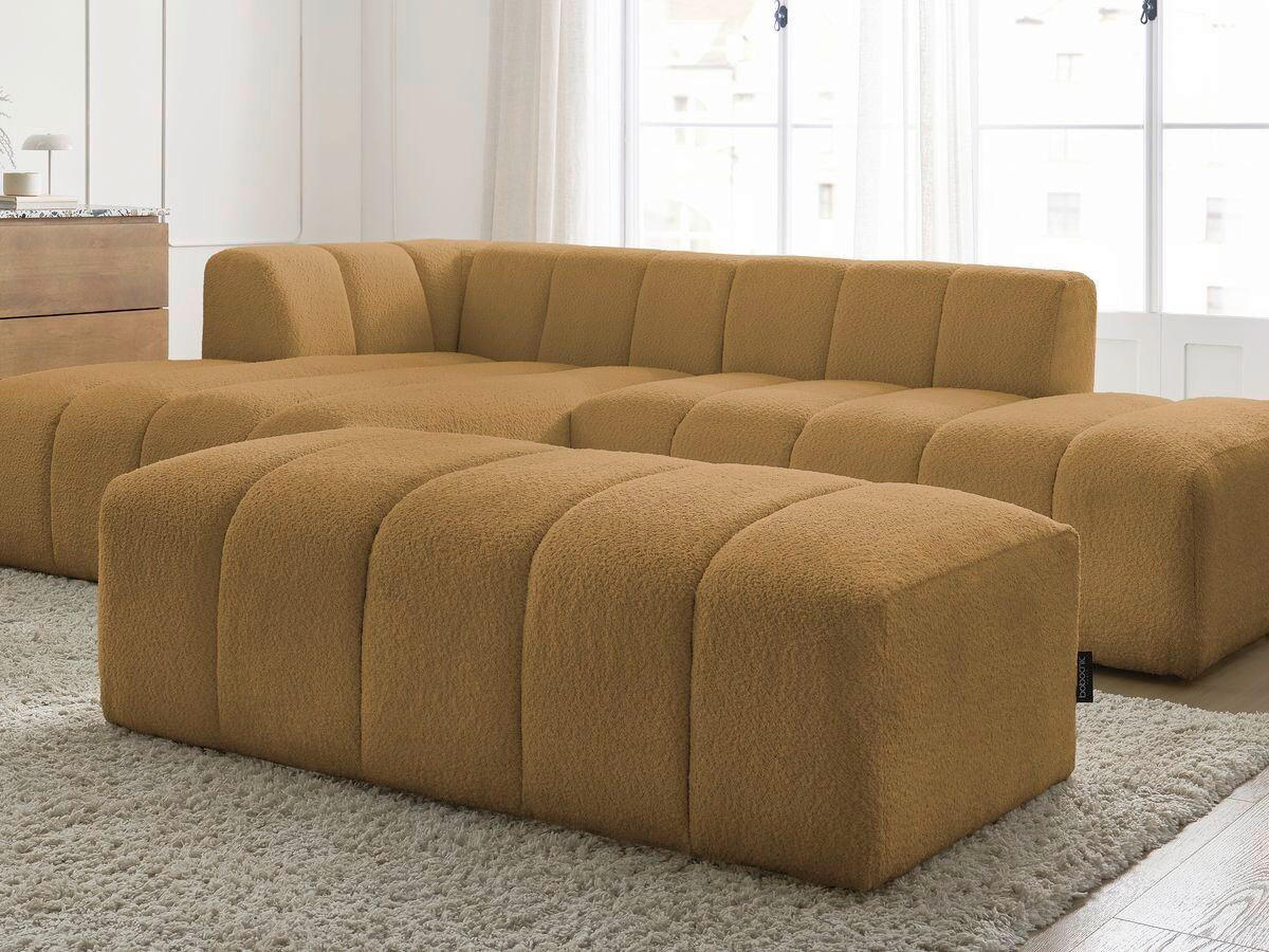 ECKSOFA  ANNECY Gelb Bouclé  - Gelb/Schwarz, MODERN, Kunststoff/Textil (170/262cm)