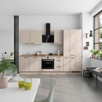 KÜCHENBLOCK Easytouch 300 cm  in Eichefarben, Sandfarben  - Sandfarben/Eichefarben, MODERN, Holzwerkstoff/Metall (300cm) - Nobilia