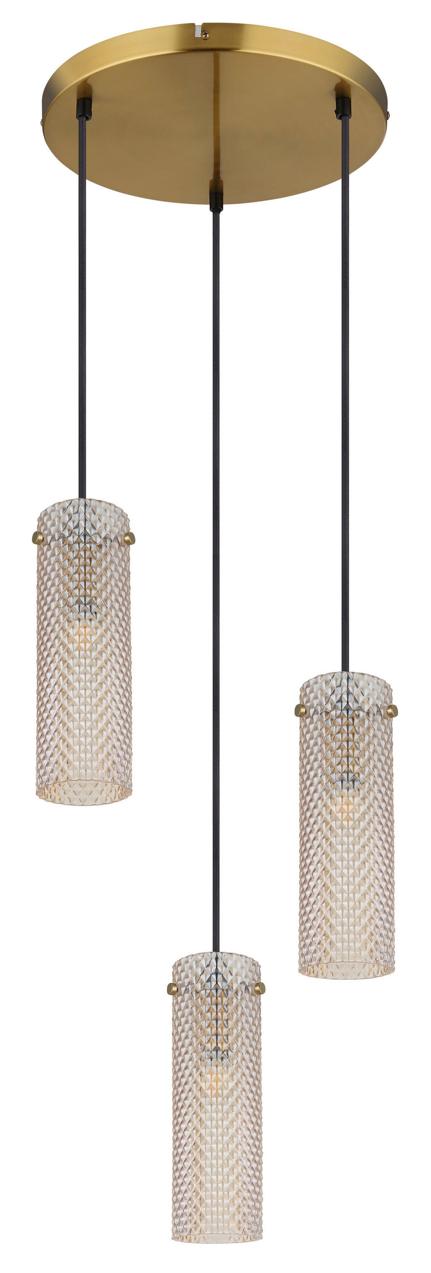 HÄNGELEUCHTE KAROLO 35/120 cm   - Goldfarben/Schwarz, KONVENTIONELL, Glas/Textil (35/120cm) - Globo
