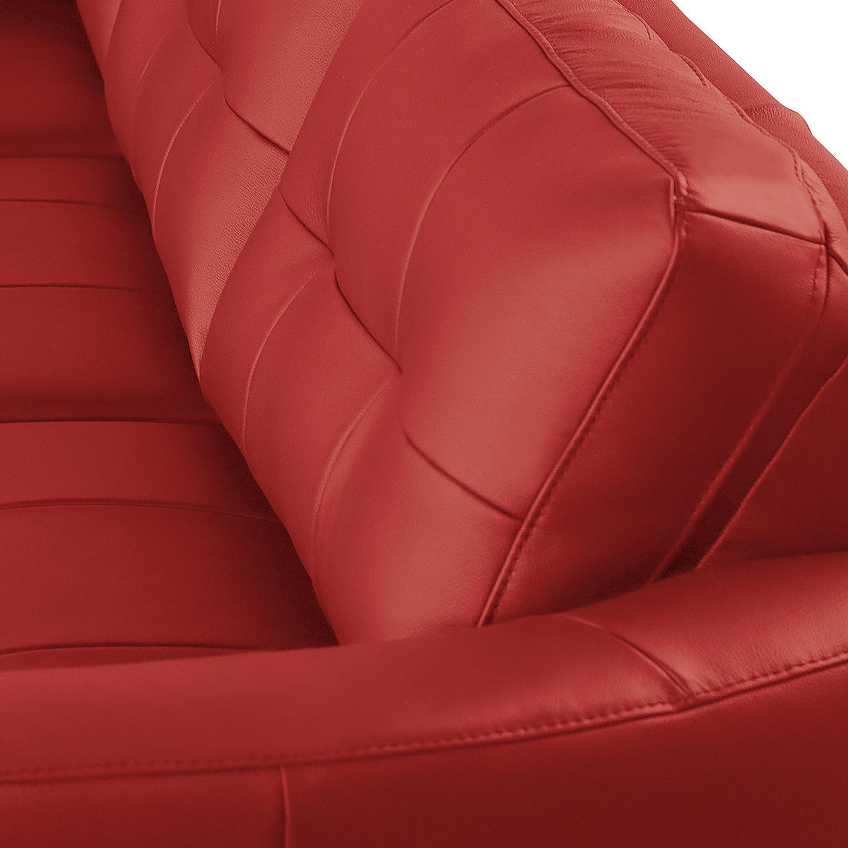 ECKSOFA in Lederlook Echtleder Rot  - Buchefarben/Rot, Design, Leder/Holz (190/236cm) - Livetastic