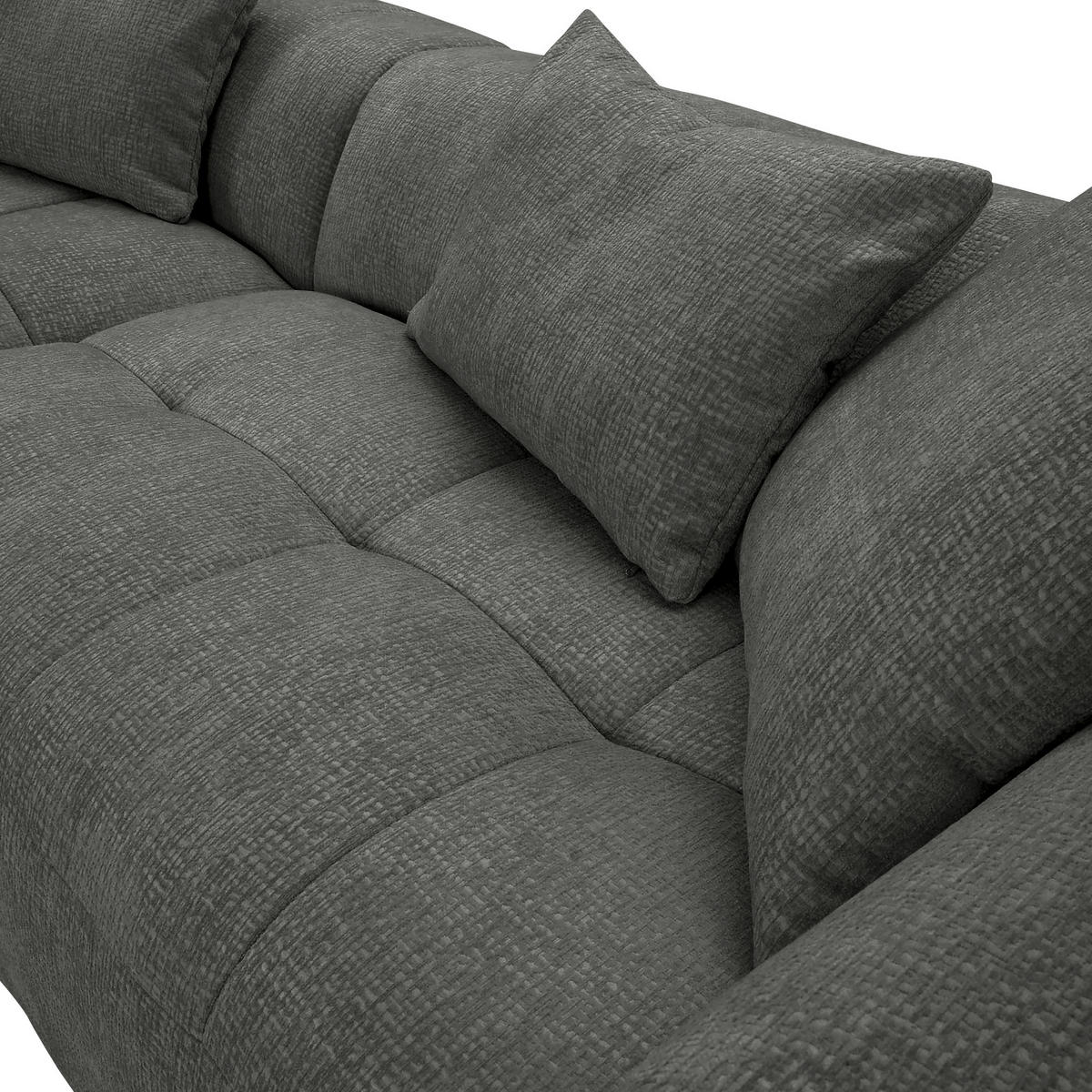 ECKSOFA in Flachgewebe Schwarz  170/280 cm  - Schwarz, KONVENTIONELL, Kunststoff/Textil (170/280cm) - Carryhome