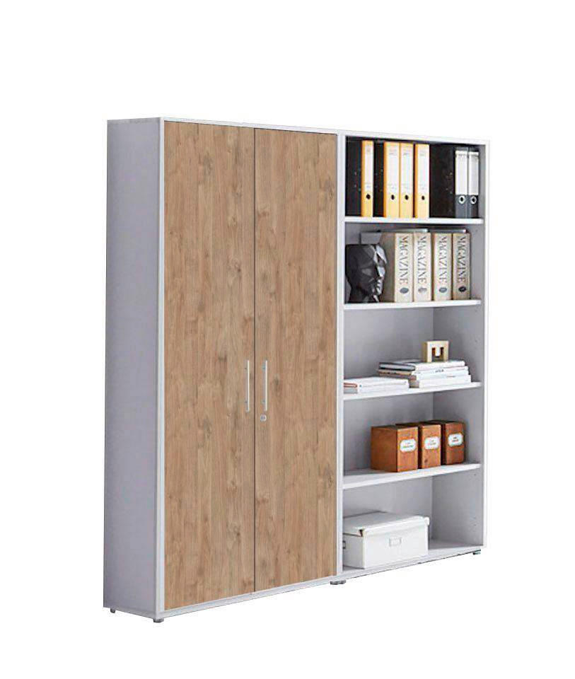 Mid.you Aktenschrank Grau, Eiche 168.8x185.6x33 cm