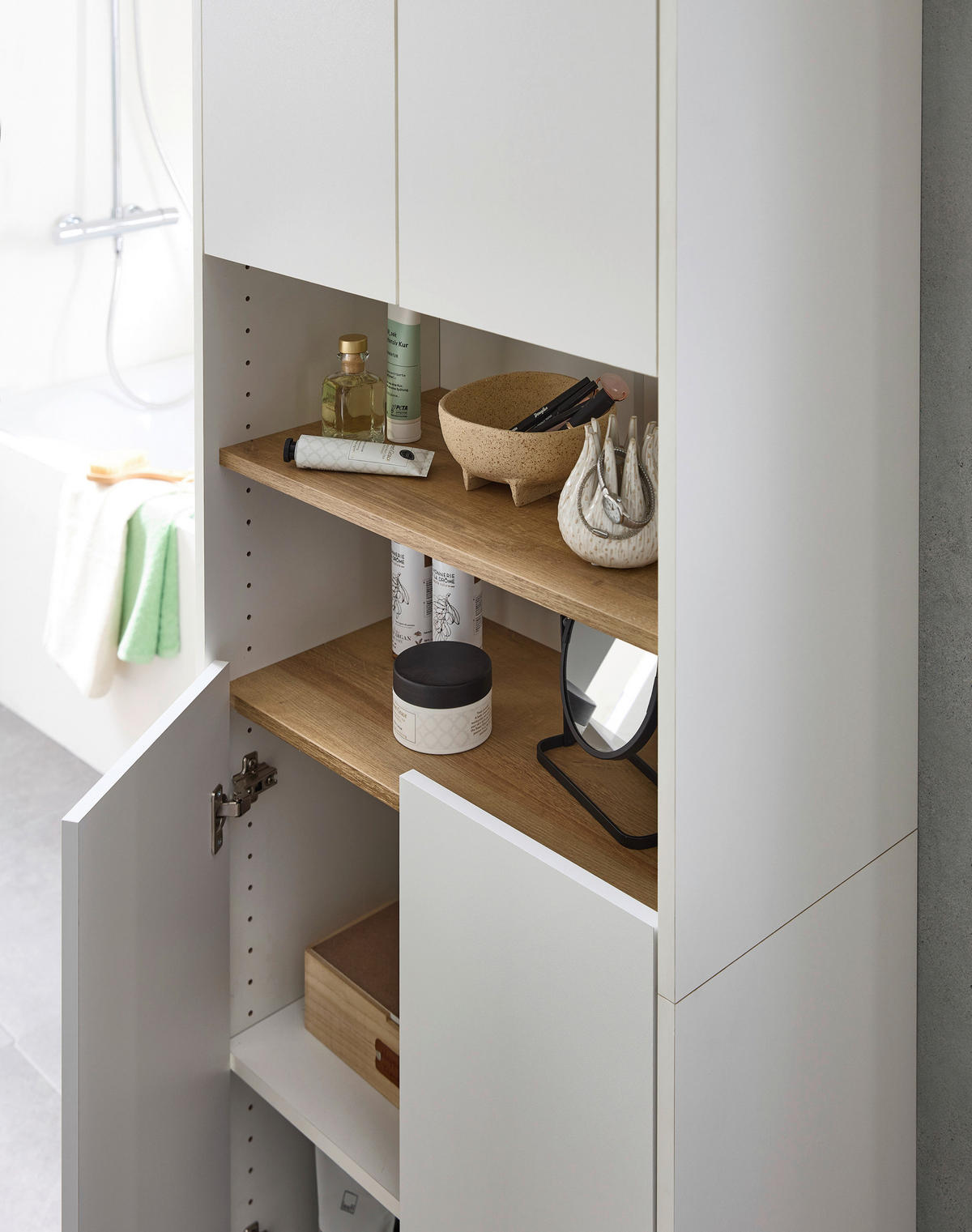 HOCHSCHRANK 61,6/182,8/32,2 cm  - Eichefarben/Weiß, KONVENTIONELL, Holzwerkstoff (61,6/182,8/32,2cm) - Xora