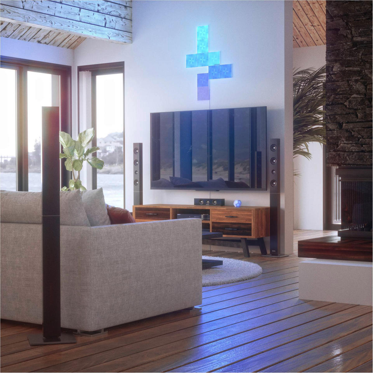 CANVAS STARTER KIT 9ER NANOLEAF CANVAS   - Weiß, Basics, Kunststoff (15/15cm)
