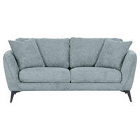 2-SITZER-SOFA  in Chenille Hellblau  - Schwarz/Hellblau, KONVENTIONELL, Textil/Metall (190/70/98cm) - Carryhome