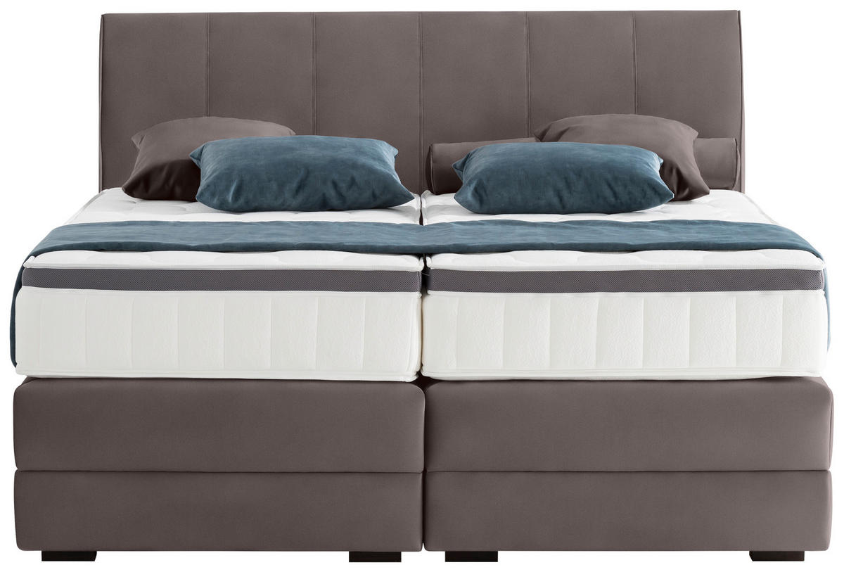 BOXSPRINGBETT 180/200 cm  in Braun, Dunkelbraun  - Wengefarben/Dunkelbraun, KONVENTIONELL, Holz/Textil (180/200cm) - Novel