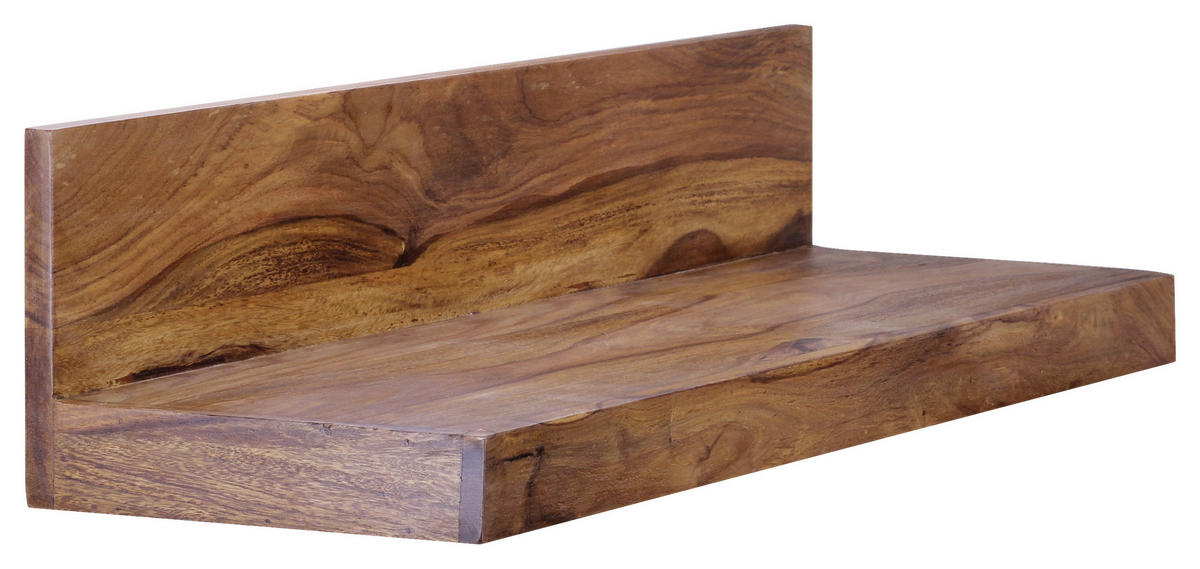 WANDREGAL Sheesham massiv Sheeshamfarben  - Sheeshamfarben, MODERN, Holz (110/17/24cm) - MID.YOU