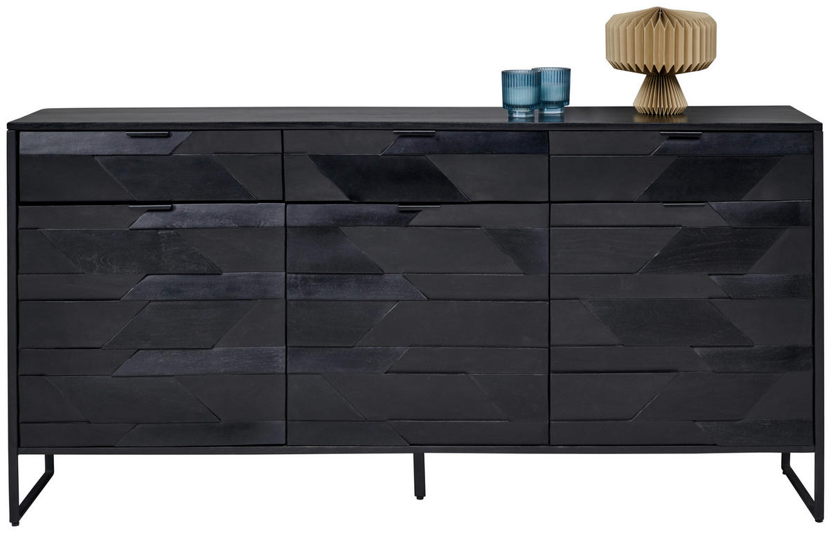 SIDEBOARD  in 175/86/40 cm  - Schwarz, Trend, Holz/Metall (175/86/40cm) - Ambia Home