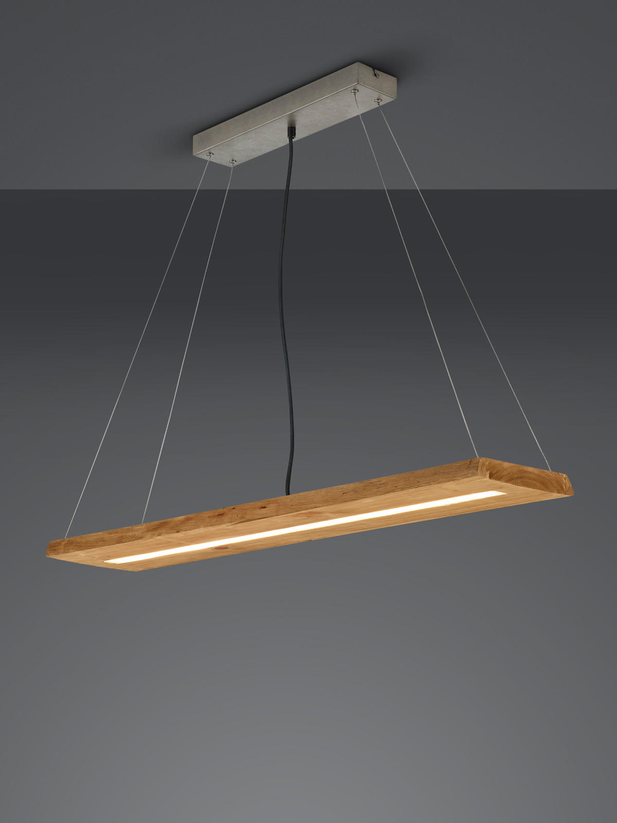 LED-HÄNGELEUCHTE BRAD 100/150/20 cm   - Nickelfarben, Design, Holz/Metall (100/150/20cm) - Trio Leuchten