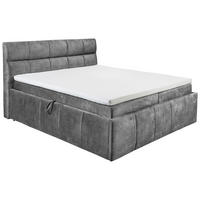 POSTELJA Z VZMETNICO 180 cm   x 200 cm  , tekstil siva  - črna/siva, Konvencionalno, umetna masa/tekstil (180/200cm) - Modante