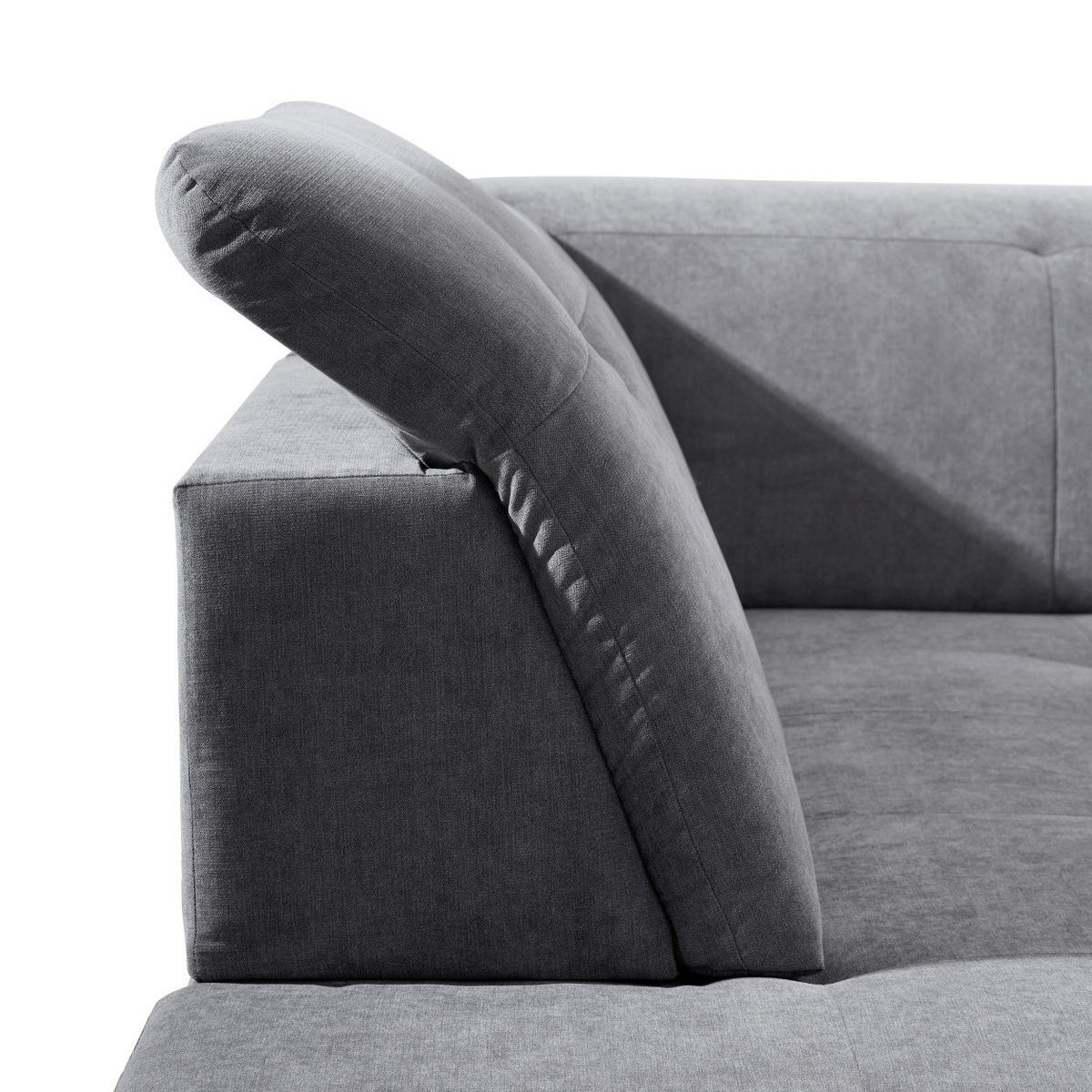 ECKSOFA inkl.Funktionen Grau Webstoff  - Schwarz/Grau, KONVENTIONELL, Holz/Textil (202/280cm) - Xora