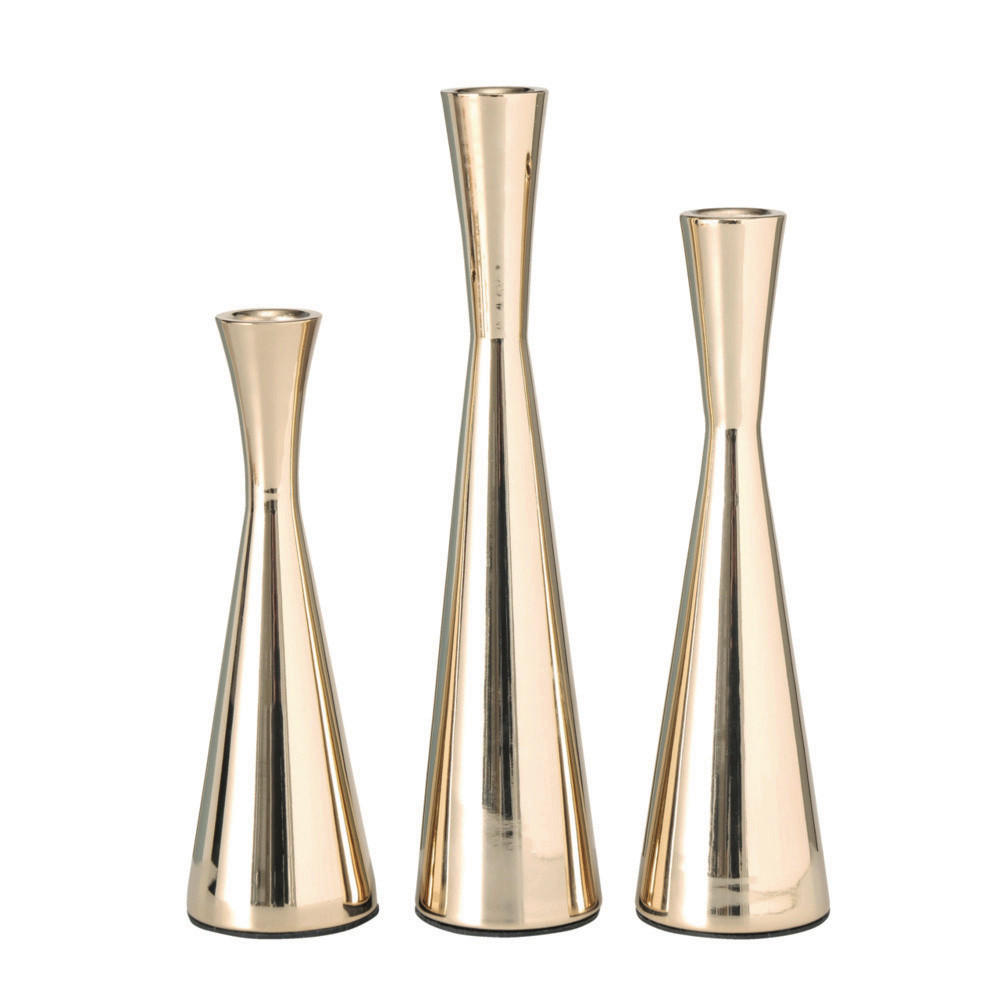 LJUSSTAKE SET  - guldfärgad, Basics, metall