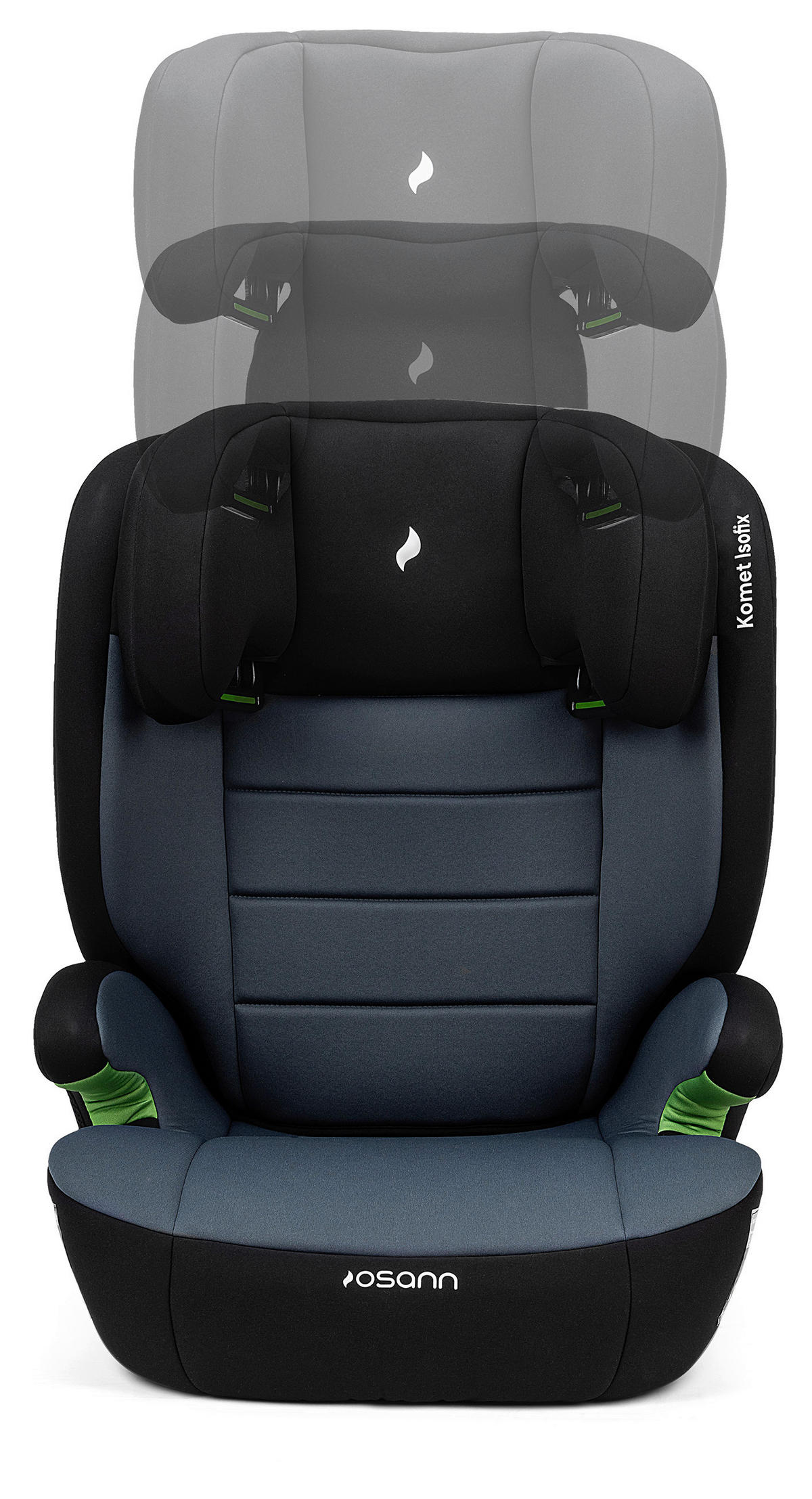 KINDERAUTOSITZ Komet Isofix  - Dunkelgrau/Schwarz, Basics, Kunststoff/Textil (44/55/43cm) - Osann