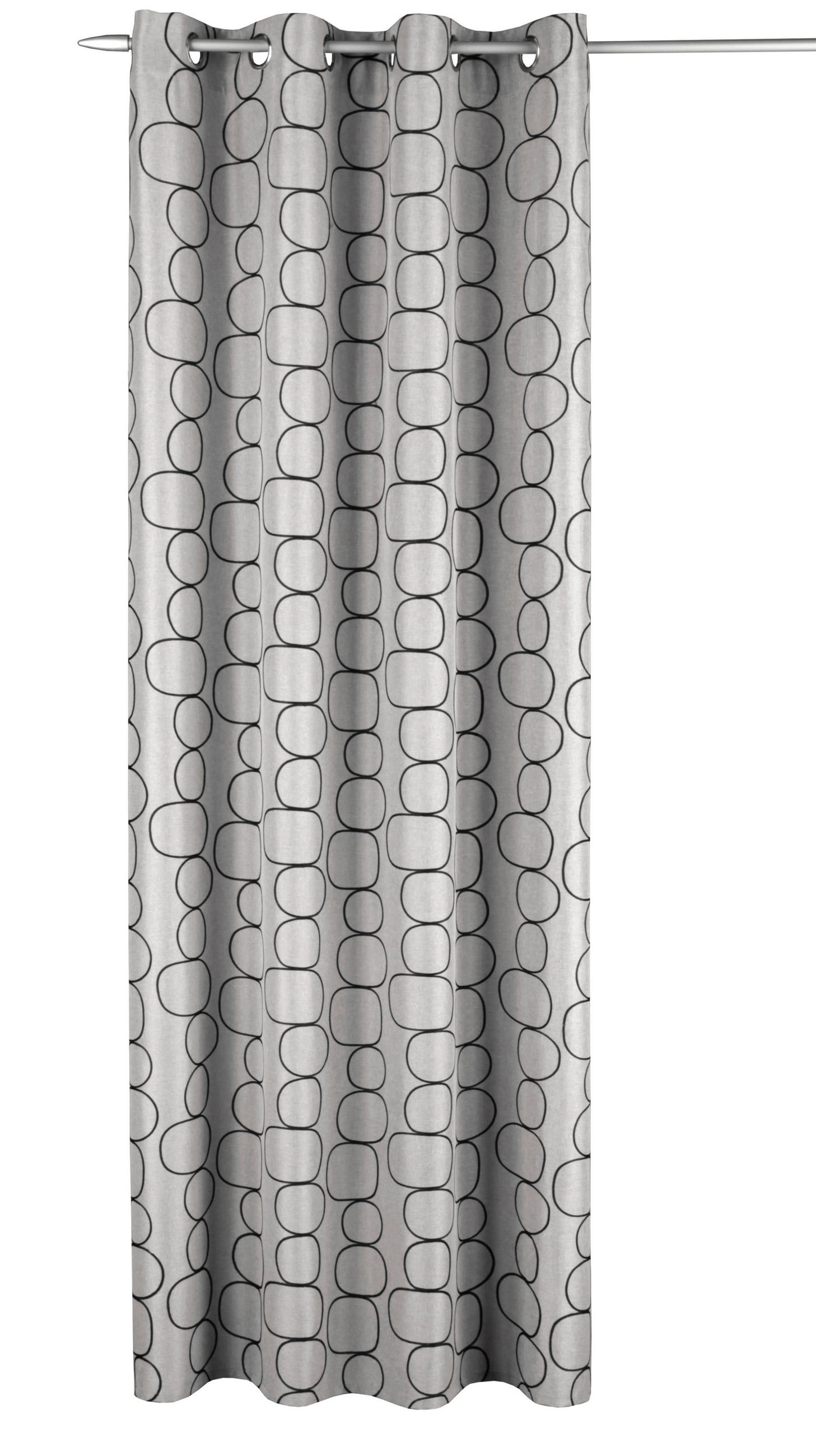 XXXLutz Fertigvorhang Grau, Schwarz 135x245 cm