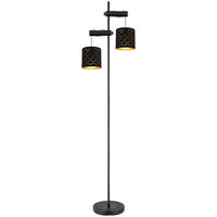 STEHLEUCHTE 41/23/150 cm    - Goldfarben/Schwarz, Basics, Holz/Textil (41/23/150cm) - Globo