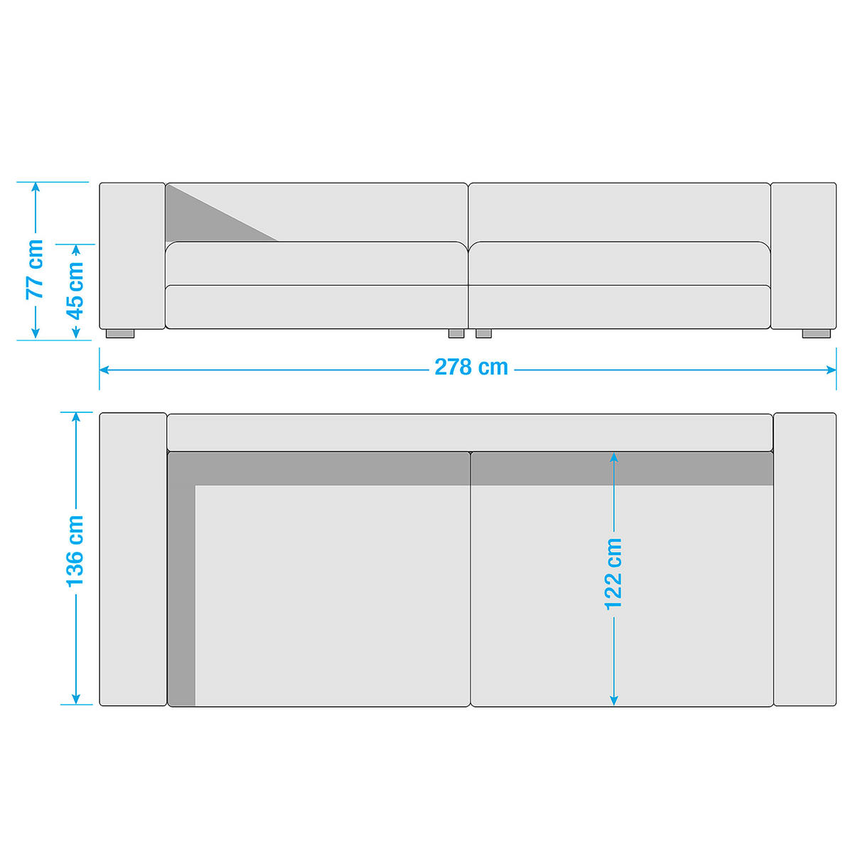 BIGSOFA in Lederlook (vegan) Dunkelbraun  - Dunkelbraun/Schwarz, Design, Kunststoff/Textil (284/94/148cm) - Livetastic