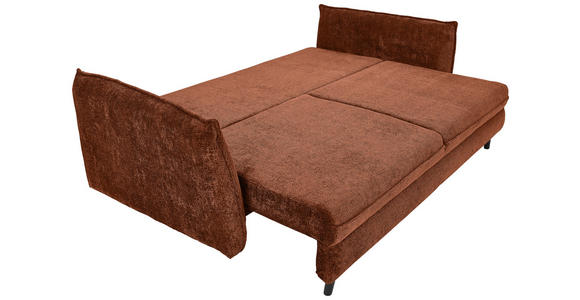 SCHLAFSOFA in Chenille Terracotta - Terracotta/Schwarz, KONVENTIONELL, Holz/Textil (238/99/108cm) - Carryhome