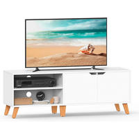 KOMODA POD TELEVIZI, bílá, světle hnědá, 140/45/40 cm - bílá/světle hnědá, Trend, kompozitní dřevo (140/45/40cm) - MID.YOU