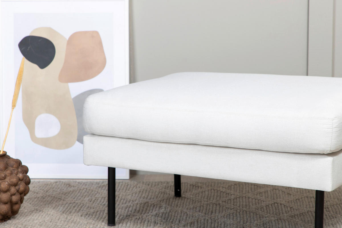 HOCKER in Metall, Kunststoff, Textil Schwarz, Beige  - Beige/Schwarz, Design, Kunststoff/Textil (85/47/64cm) - Livetastic
