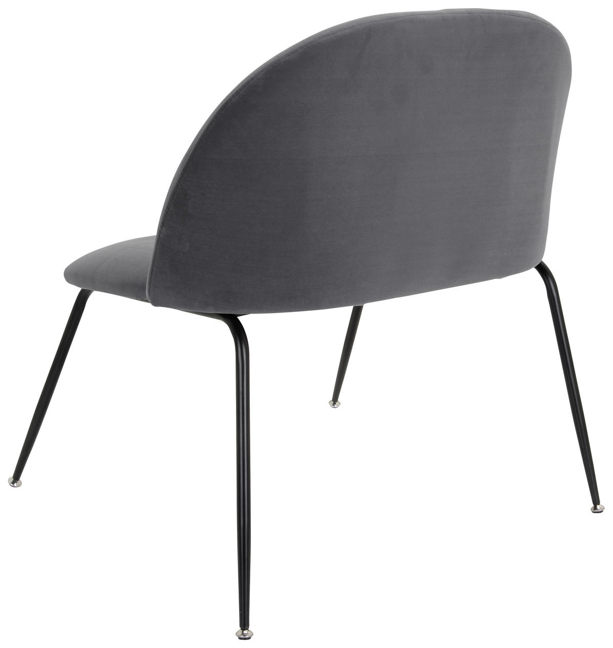 STUHL  in Samt Textil  - Schwarz/Grau, Basics, Textil/Metall (72/80/65cm) - MID.YOU