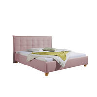 POLSTERBETT 160/200 cm,  in Rosa,  - Rosa/Naturfarben, MODERN, Holz/Textil (160/200cm) - Livetastic