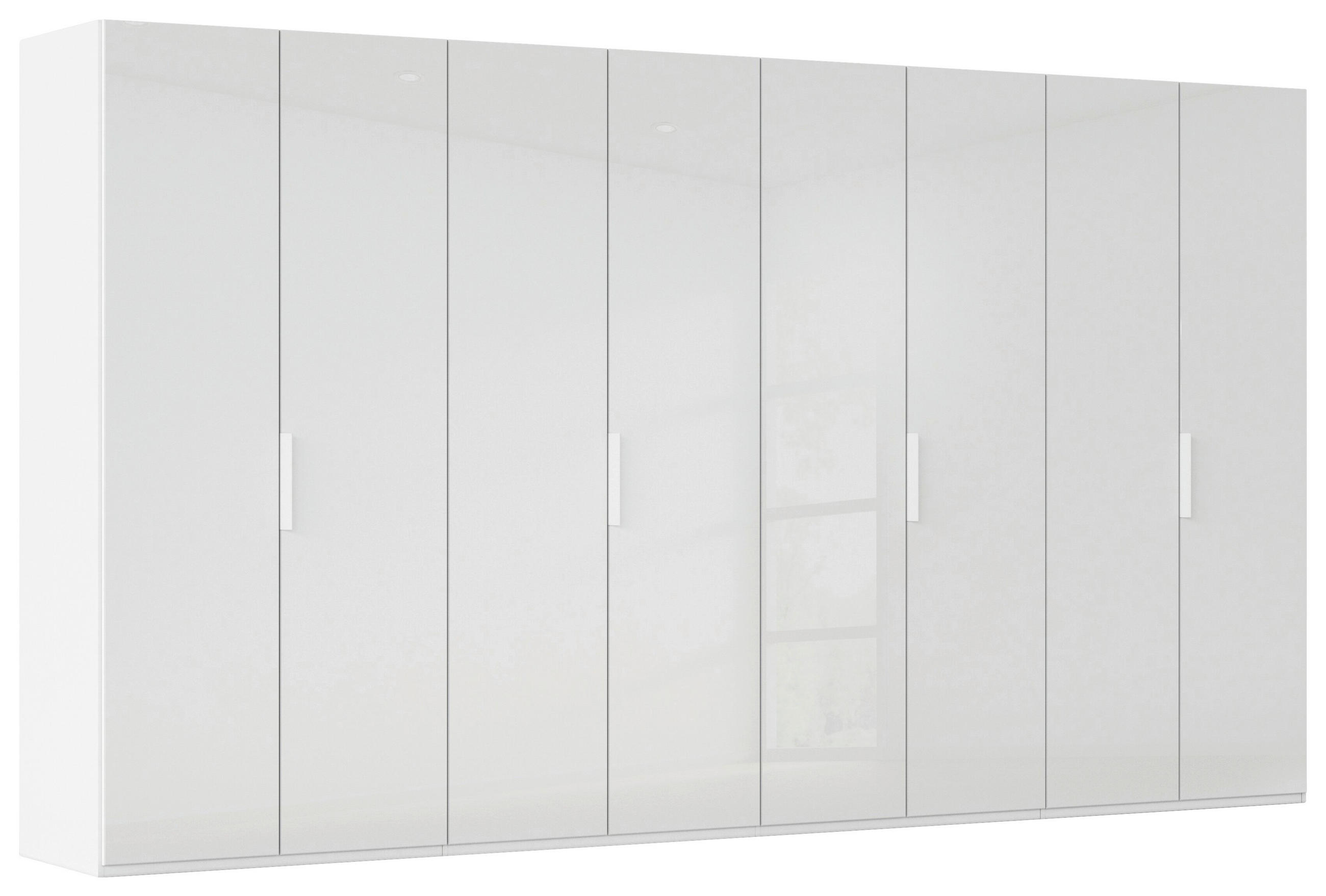 DREHTÜRENSCHRANK 400/223/61 cm,  in Weiß, Weiß Hochglanz, 8-türig  - Weiß Hochglanz/Weiß, Basics, Holzwerkstoff/Metall (400/223/61cm) - Novel