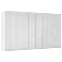 DREHTÜRENSCHRANK 400/223/61 cm,  in Weiß, Weiß Hochglanz, 8-türig  - Weiß Hochglanz/Weiß, Basics, Holzwerkstoff/Metall (400/223/61cm) - Novel