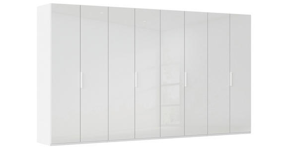 DREHTÜRENSCHRANK 400/235/61 cm,  in Weiß, Weiß Hochglanz, 8-türig  - Weiß Hochglanz/Weiß, Basics, Holzwerkstoff/Metall (400/235/61cm) - Novel