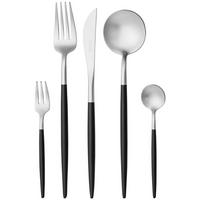 SET PRIBORA ZA JELO  20-dijelni      - boje oplemenjenog čelika/crna, Design, metal - Novel