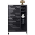 HIGHBOARD Schwarz  95/148/40 cm  - Schwarz, Trend, Glas/Holz (95/148/40cm) - Ambia Home