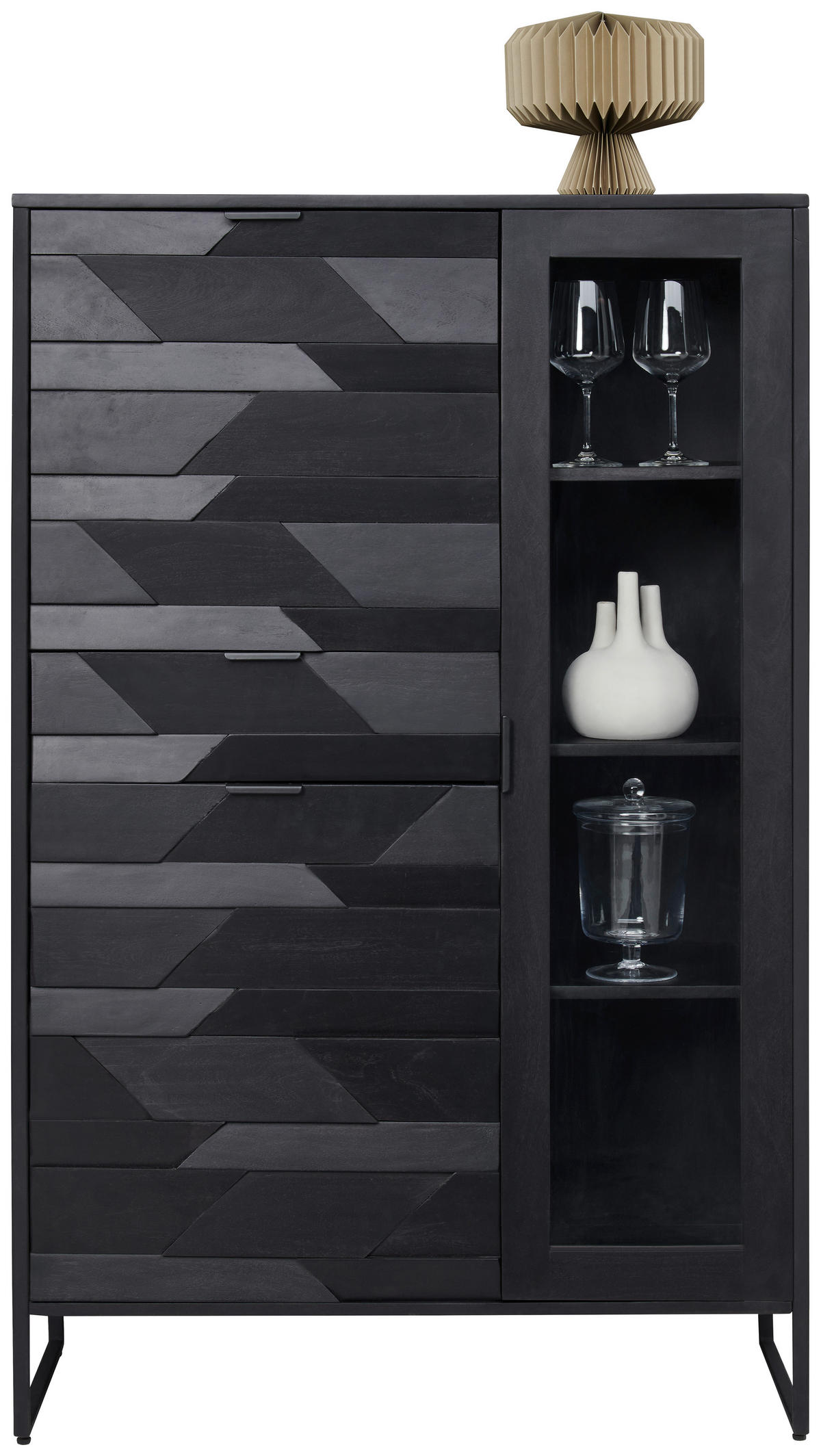 HIGHBOARD  in 95/148/40 cm  - Schwarz, Trend, Holz/Metall (95/148/40cm) - Ambia Home