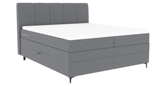 BOXSPRINGBETT 180/200 cm  in Grau  - Schwarz/Grau, KONVENTIONELL, Textil/Metall (180/200cm) - Carryhome